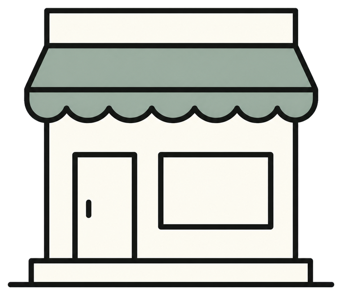 来店を決める店舗のイラスト