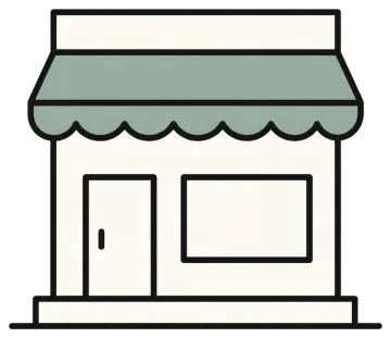 来店を決める店舗のイラスト